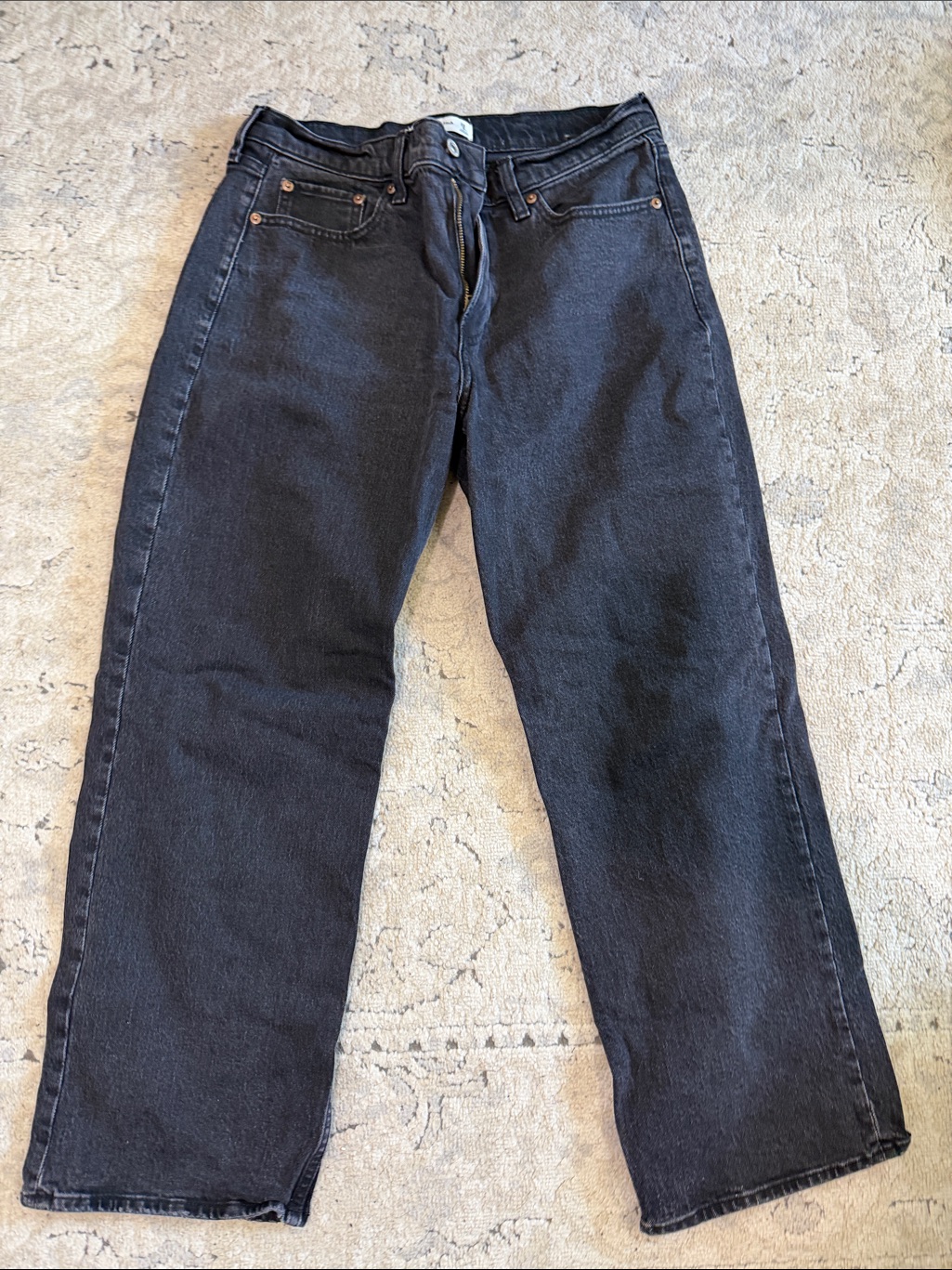Abercrombie & Fitch Women's The Baggy Low Rise Black Jeans